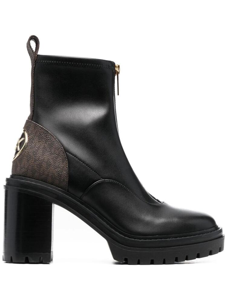 Michael Michael Kors logo-print 90mm leather ankle boots - Black Cover