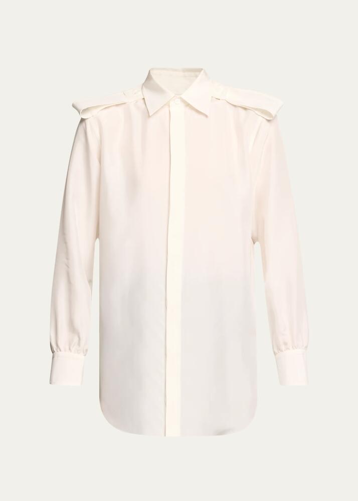 Burberry Button-Front Shirt with Belted Shoulders Cover