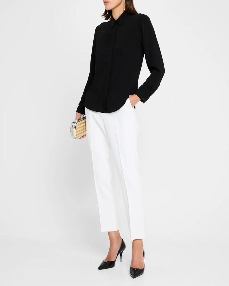 Anne Fontaine Sagane Button-Down Crepe Shirt Cover