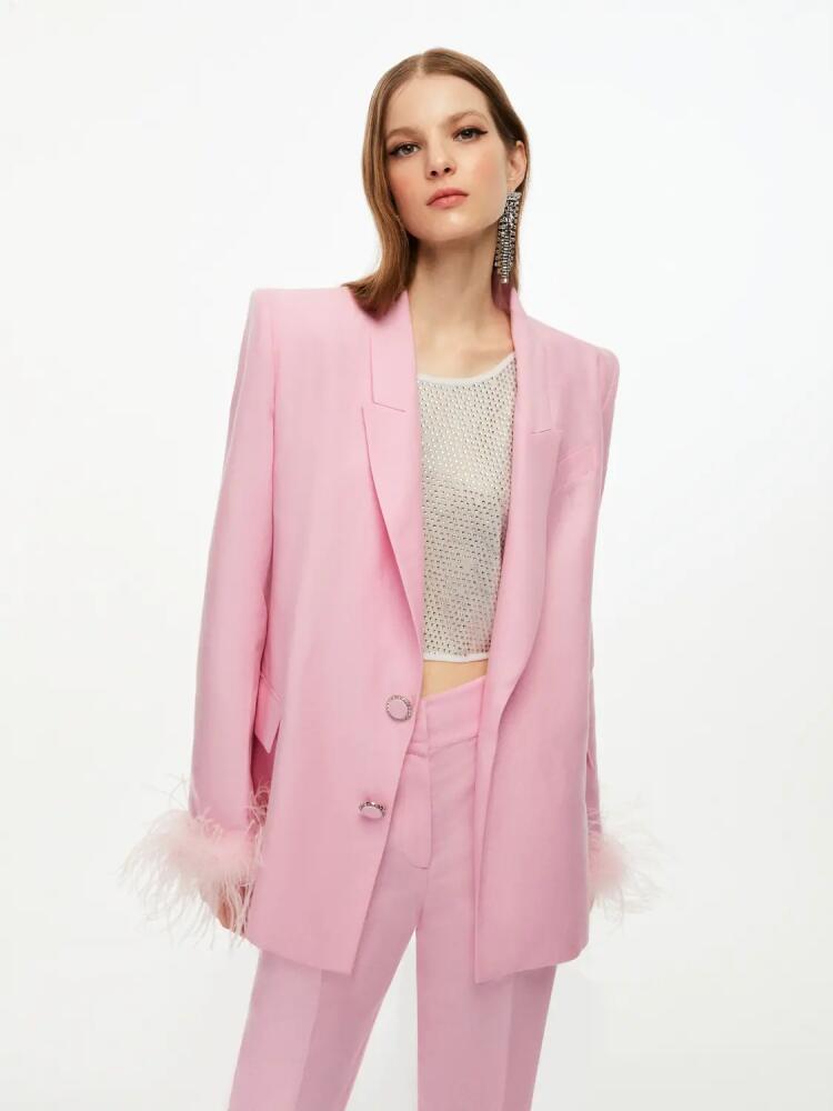 Nocturne Feathered Blazer Jacket in Pink Cover