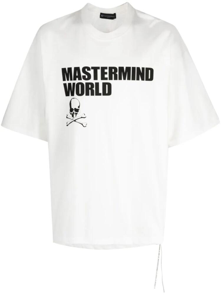 Mastermind Japan logo-print drop-shoulder T-shirt - White Cover