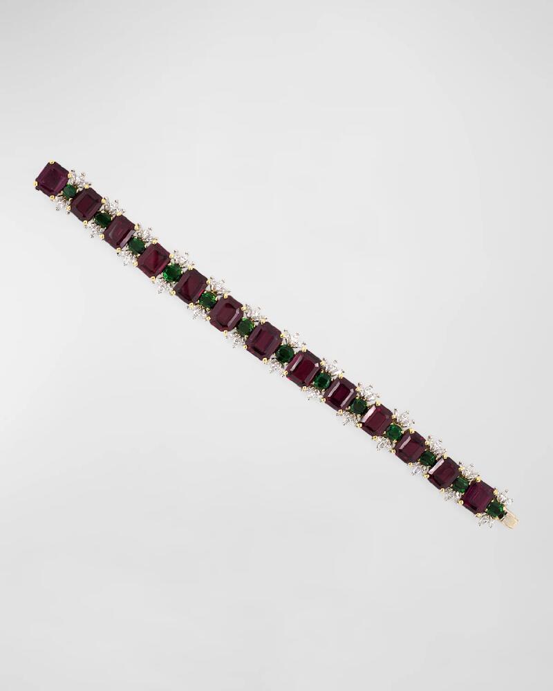 NM Estate Estate Platinum and Yellow Gold Bracelet with Garnets, Tourmalines and Diamonds Cover