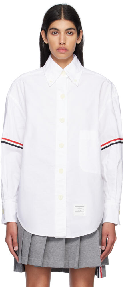 Thom Browne White Spread Collar Shirt Cover