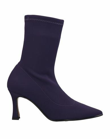 Divine Follie Woman Ankle boots Purple Lycra Cover