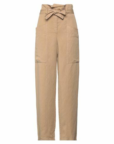 Max & co. Woman Pants Camel Lyocell, Linen Cover