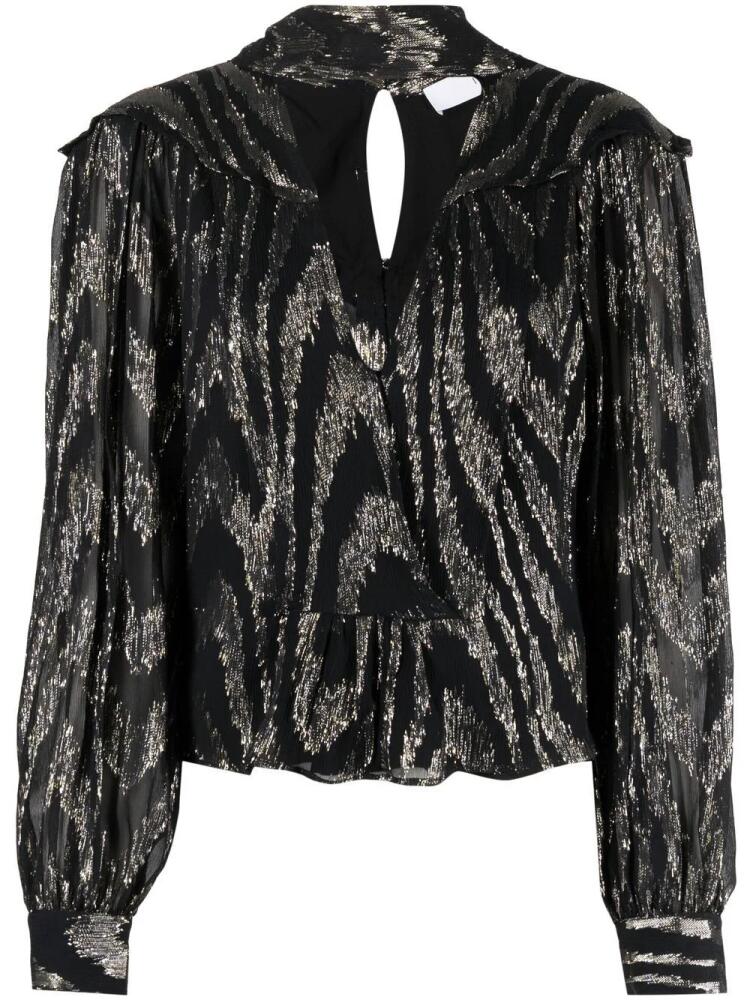 IRO foil-print silk blouse - Black Cover