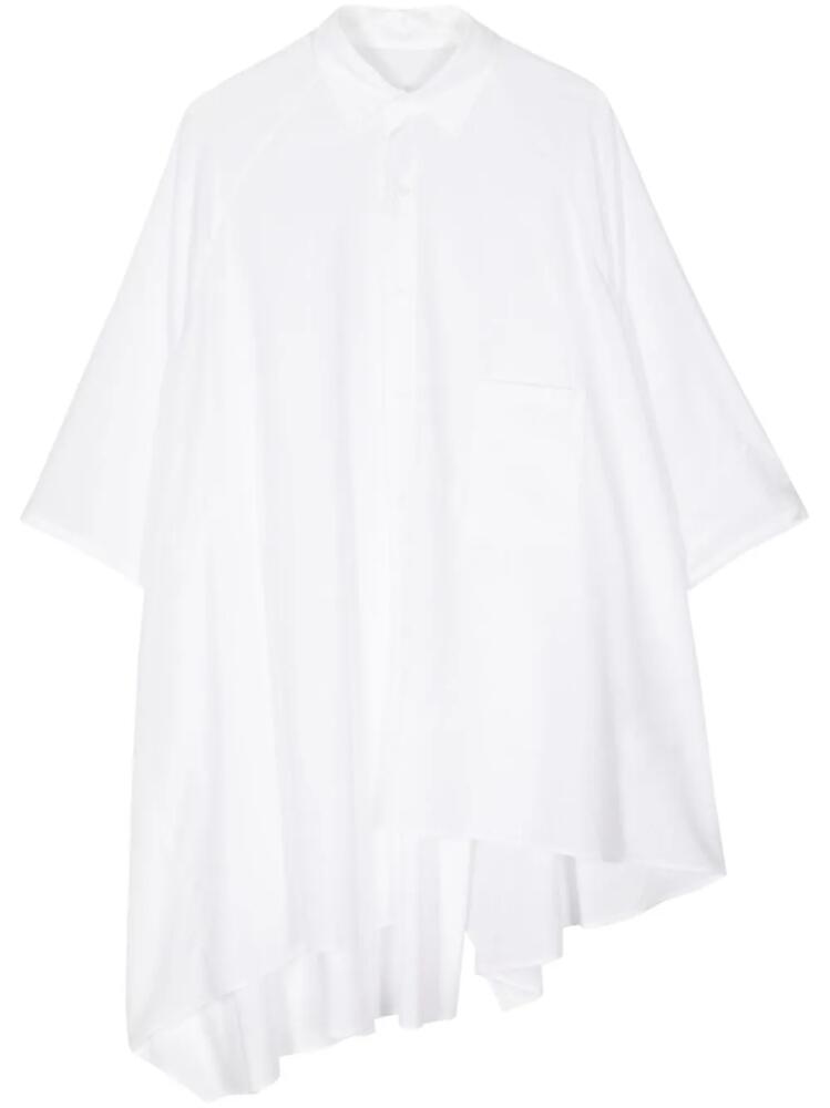 Yohji Yamamoto asymmetric short-sleeve shirt - White Cover