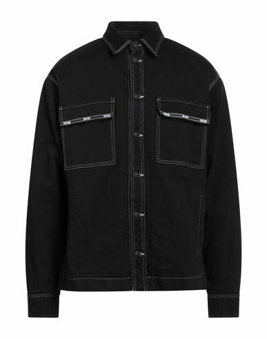 Versace Jeans Couture Man Denim outerwear Black Cotton Cover