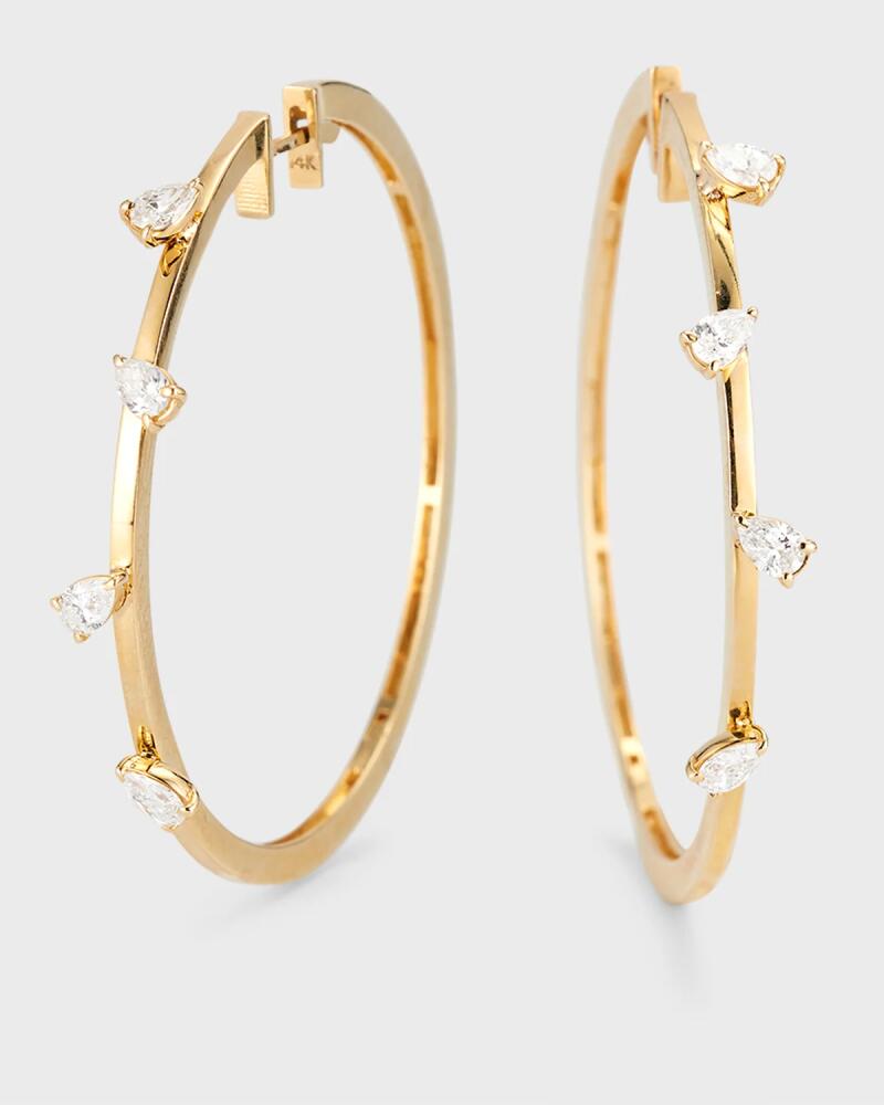 Siena Jewelry 14K Gold Scattered Pear-Cut Diamond Hoop Earrings Cover