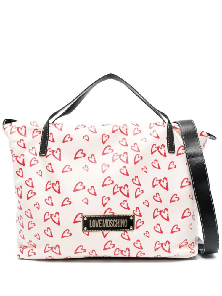 Love Moschino heart-print tote bag - White Cover