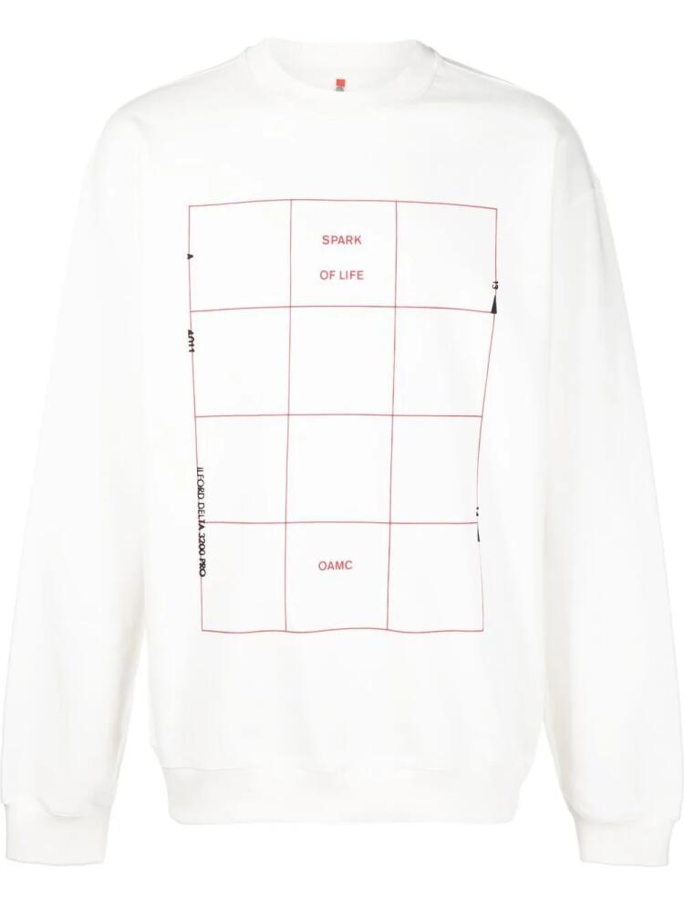 OAMC graphic-print cotton sweatshirt - White Cover