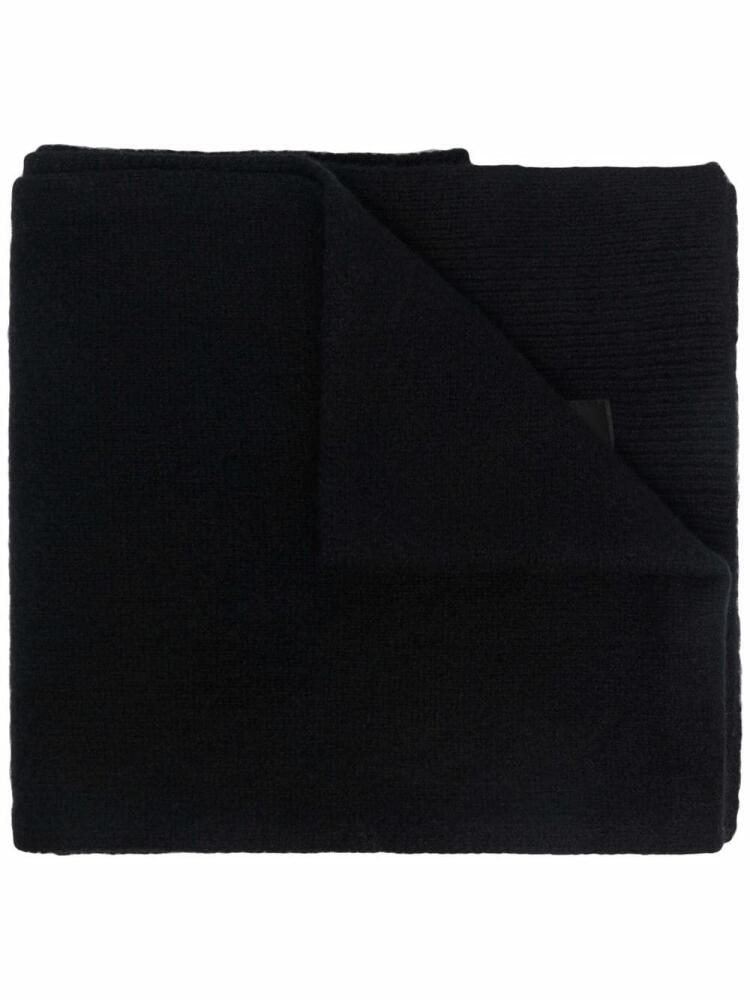 DONDUP logo-patch knitted scarf - Black Cover