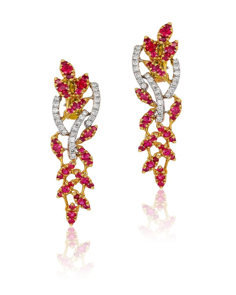 Andreoli 18K Yellow and White Gold Earrings with Rubies and Diamonds Cover