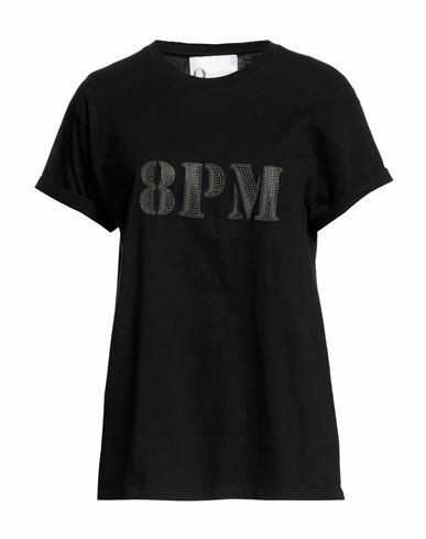 8pm Woman T-shirt Black Cotton Cover