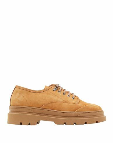 8 By Yoox Nabuk Leather Lace-up Man Lace-up shoes Camel Calfskin Cover