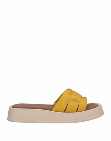 Unlace Woman Sandals Yellow Leather Cover