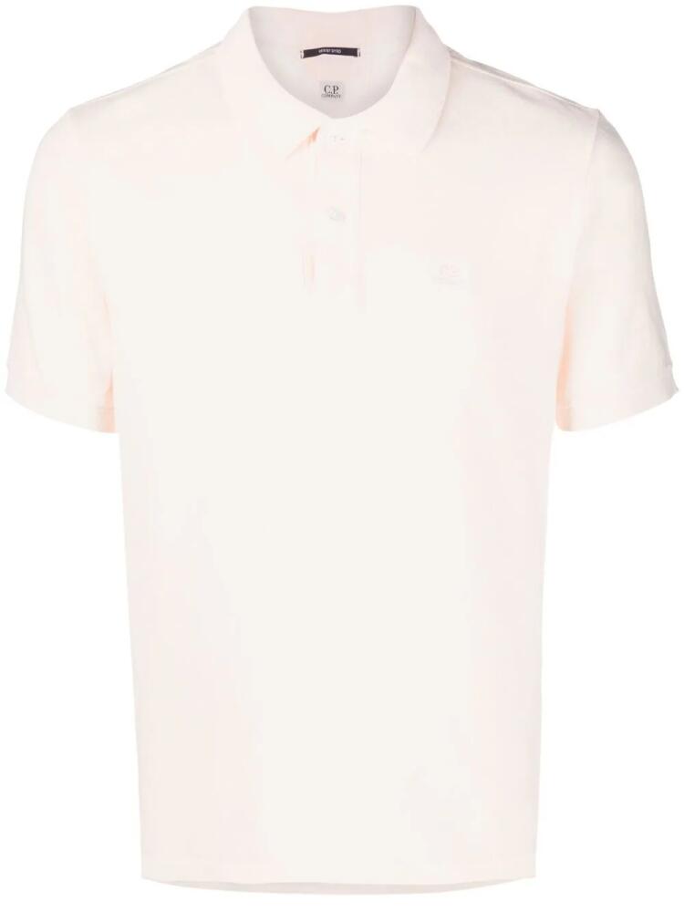 C.P. Company embroidered logo cotton polo shirt - Neutrals Cover