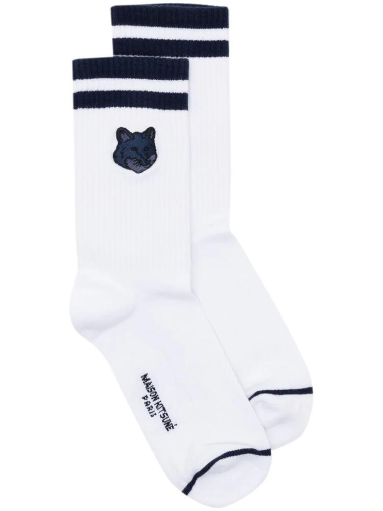 Maison Kitsuné Bold Fox Head socks - White Cover