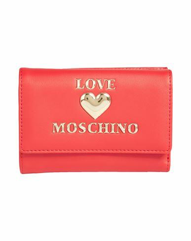 Love Moschino Woman Wallet Red Polyurethane Cover