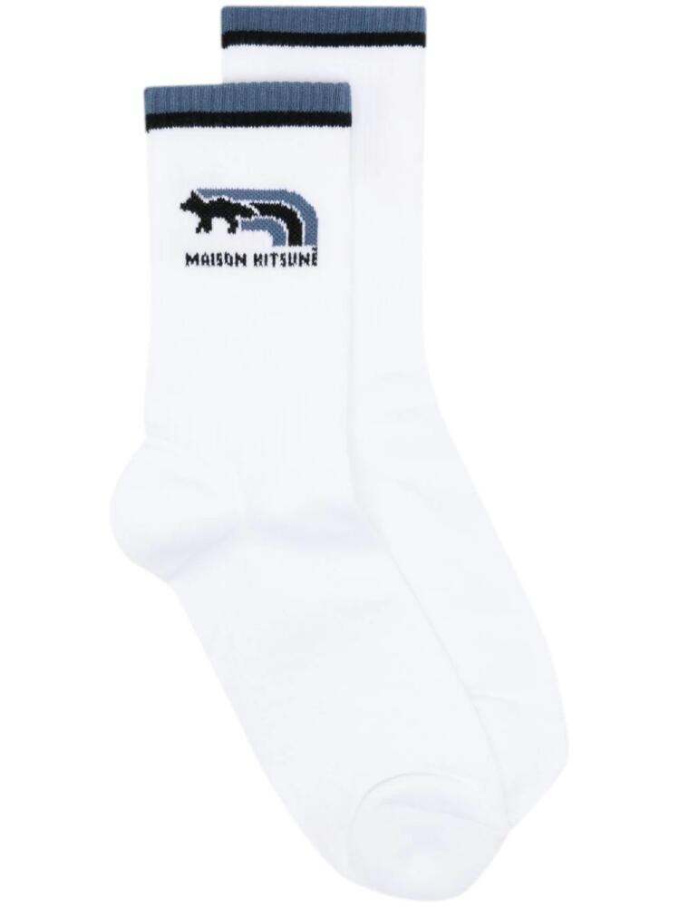 Maison Kitsuné Flash Fox socks - White Cover