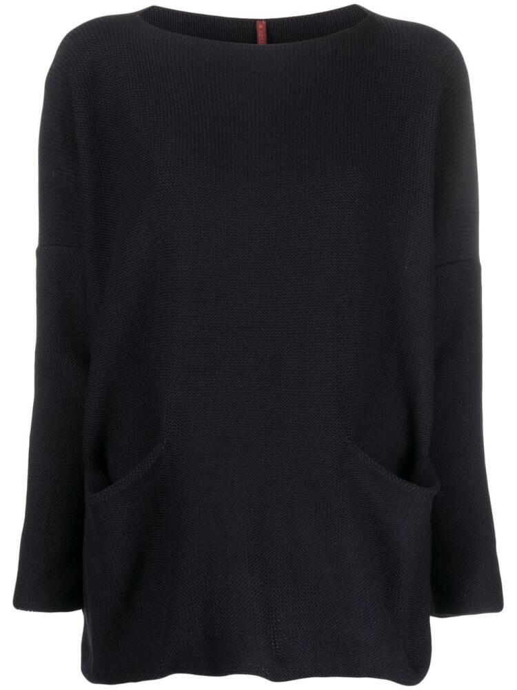 Daniela Gregis open pocket boat neck jumper - Blue Cover