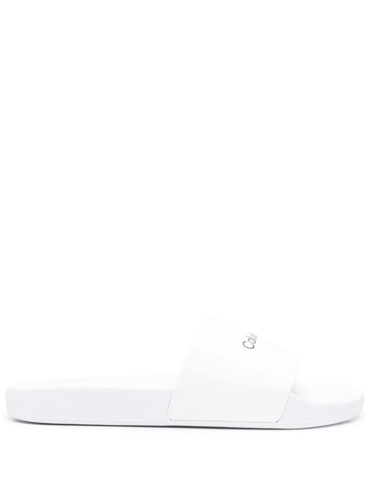 Calvin Klein logo-print slides - White Cover