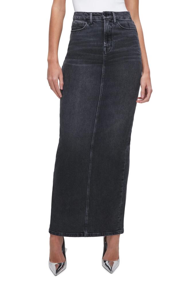 Good American Tube Denim Maxi Skirt in Black281 Cover