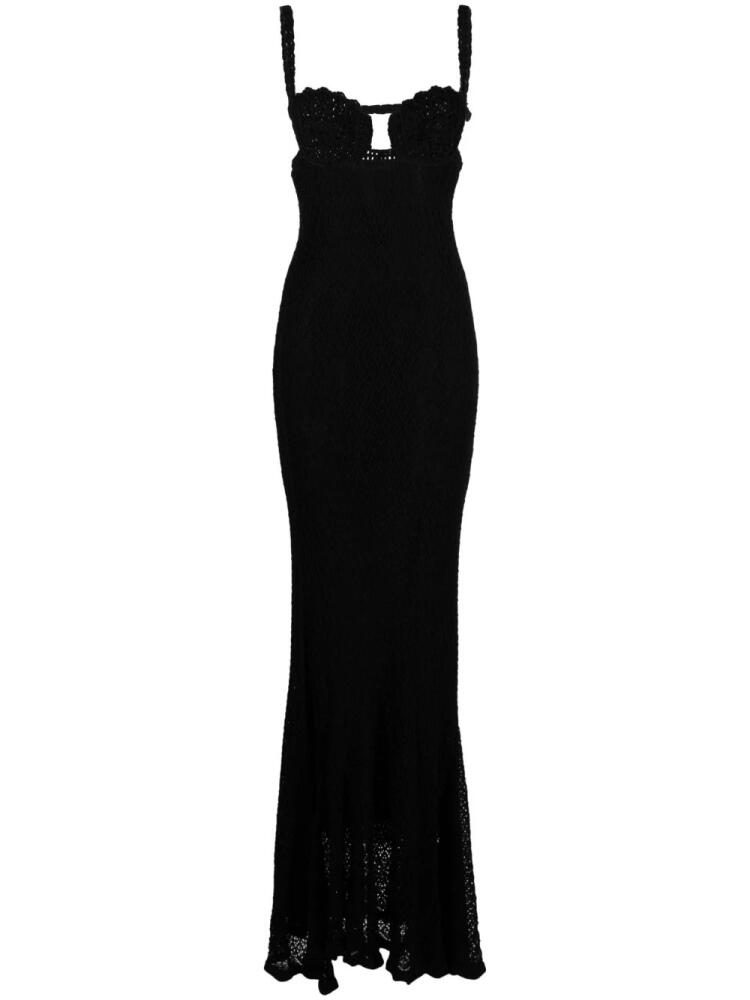 Blumarine crochet-knit gown dress - Black Cover