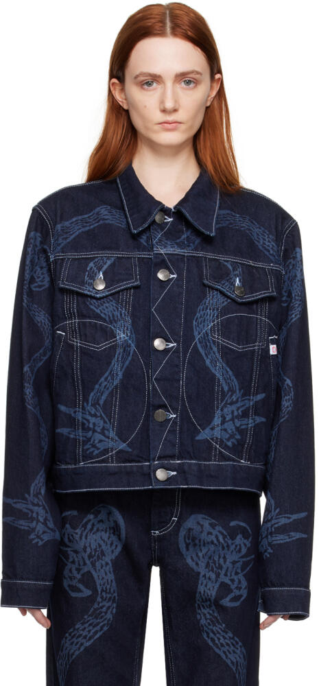 Charles Jeffrey LOVERBOY Blue Art Denim Jacket Cover