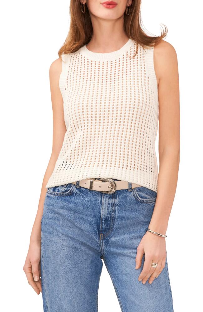 Vince Camuto Open Knit Sweater Tank in Milk Cover