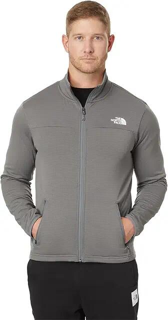 The North Face Cedar Trail Grid Fleece Full Zip Jacket (Smoked Pearl) Men's Coat Cover