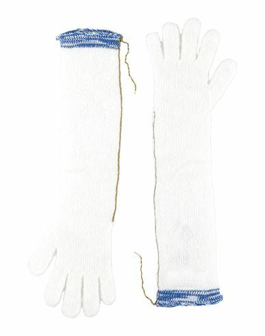 Mm6 Maison Margiela Woman Gloves White Cotton, Acetate, Polyamide, Mohair wool, Wool Cover