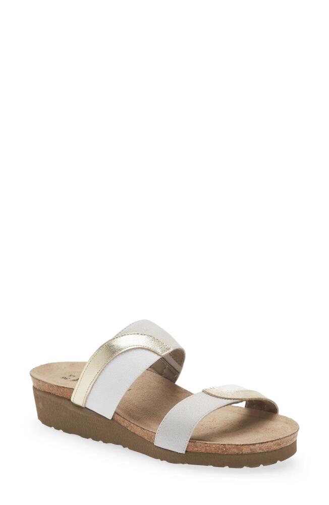 Naot Frankie Slide Sandal in Radiant Gold/Grey/White Cover