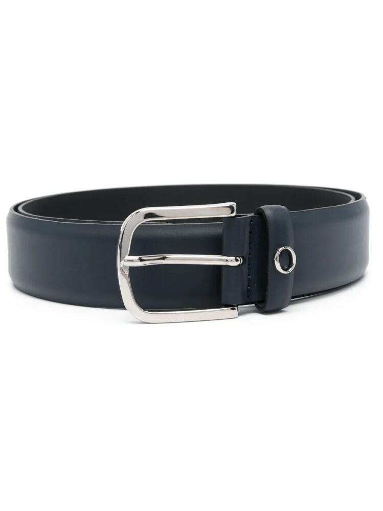 Orciani logo-plaque leather belt - Blue Cover