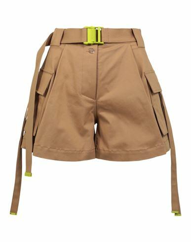 Off-white Gabardine Cargo Shorts Woman Shorts & Bermuda Shorts Brown Cotton, Elastane Cover