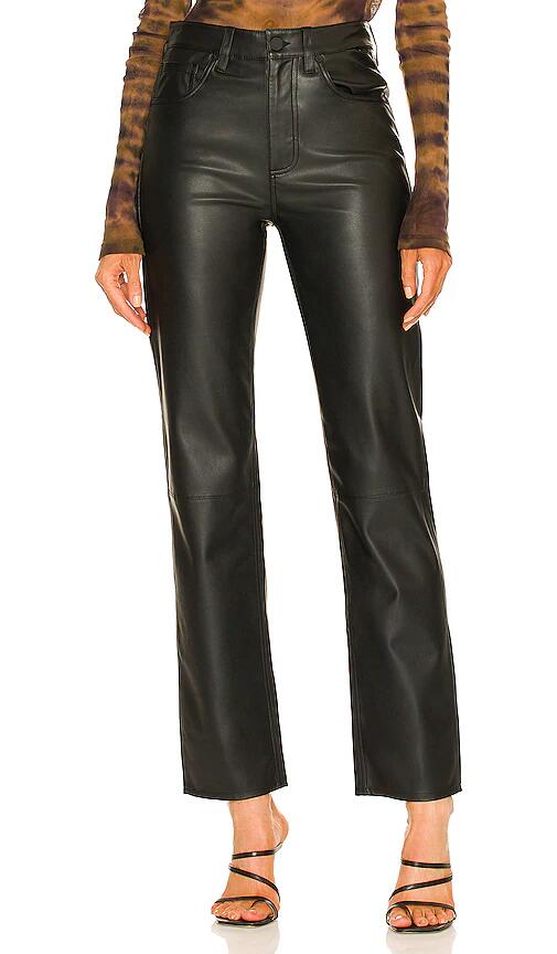 AG Jeans Alexxis Faux Leather Straight in Black Cover