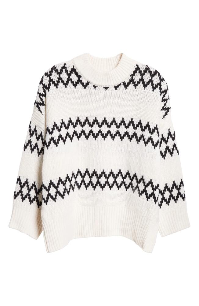 Reiss Ivy Wool Blend Fair Isle Sweater in Cream/Black Cover