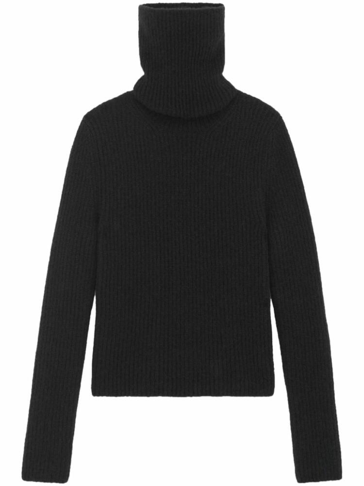 Saint Laurent roll-neck ribbed-knit jumper - Black Cover