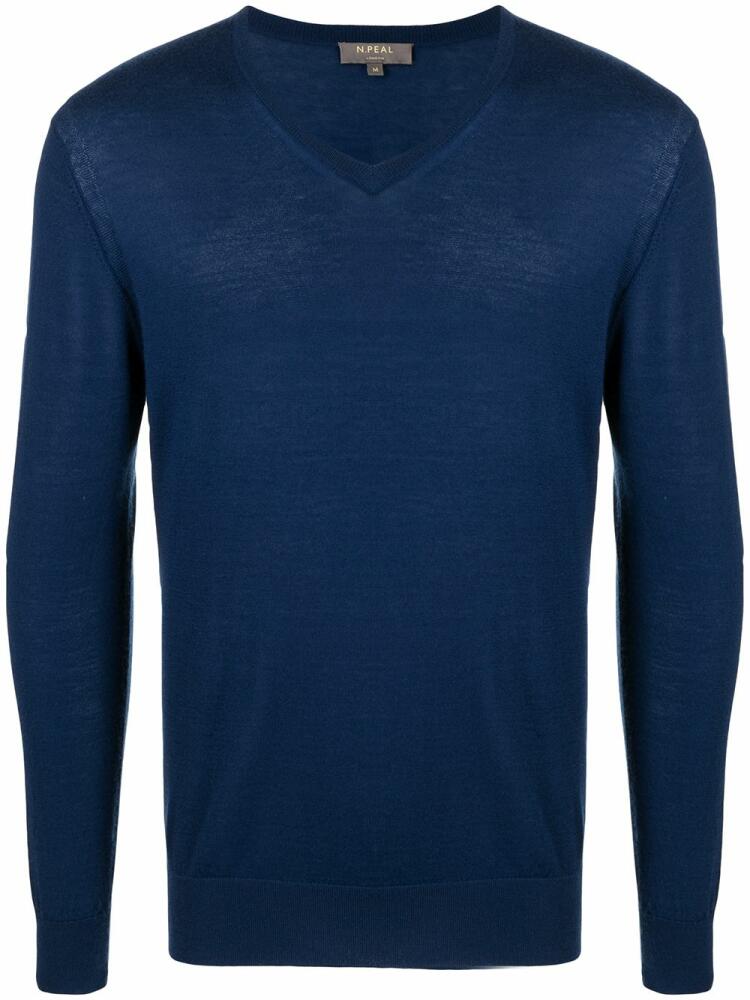 N.Peal V-neck cashmere sweatshirt - Blue Cover