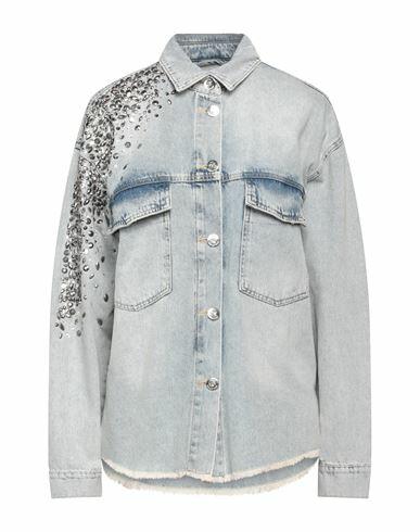 Gaëlle Paris Woman Denim shirt Blue Cotton Cover