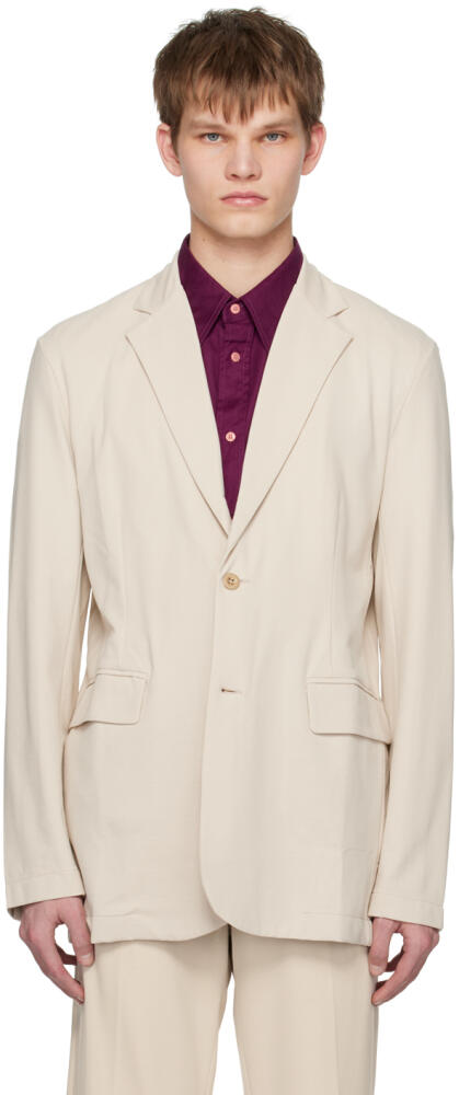 Acne Studios Beige Single-Breasted Blazer Cover