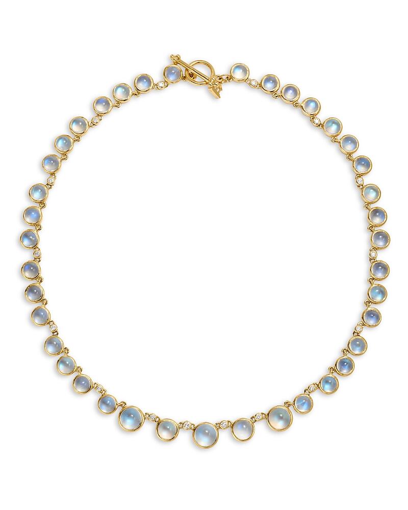 Temple St. Clair 18K Yellow Gold Classic Blue Moonstone & Diamond Collar Necklace, 18 Cover