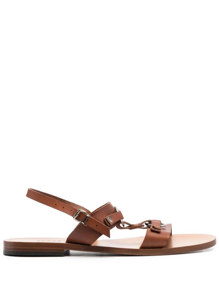 FURSAC slingback leather sandals - Brown Cover