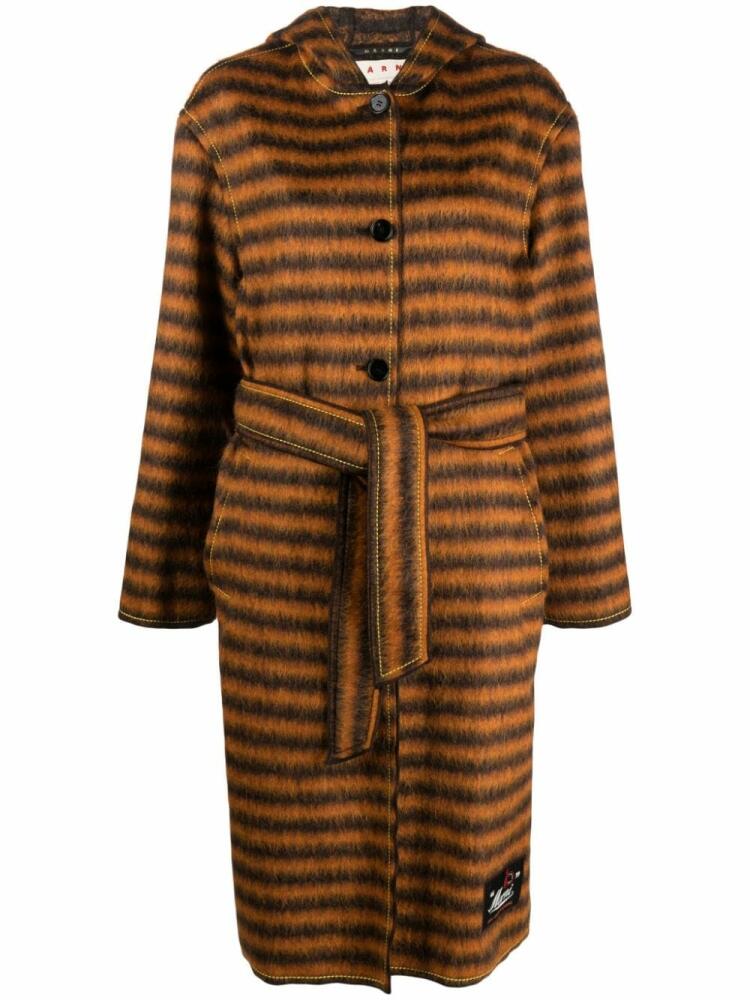 Marni striped hooded coat - Orange Cover