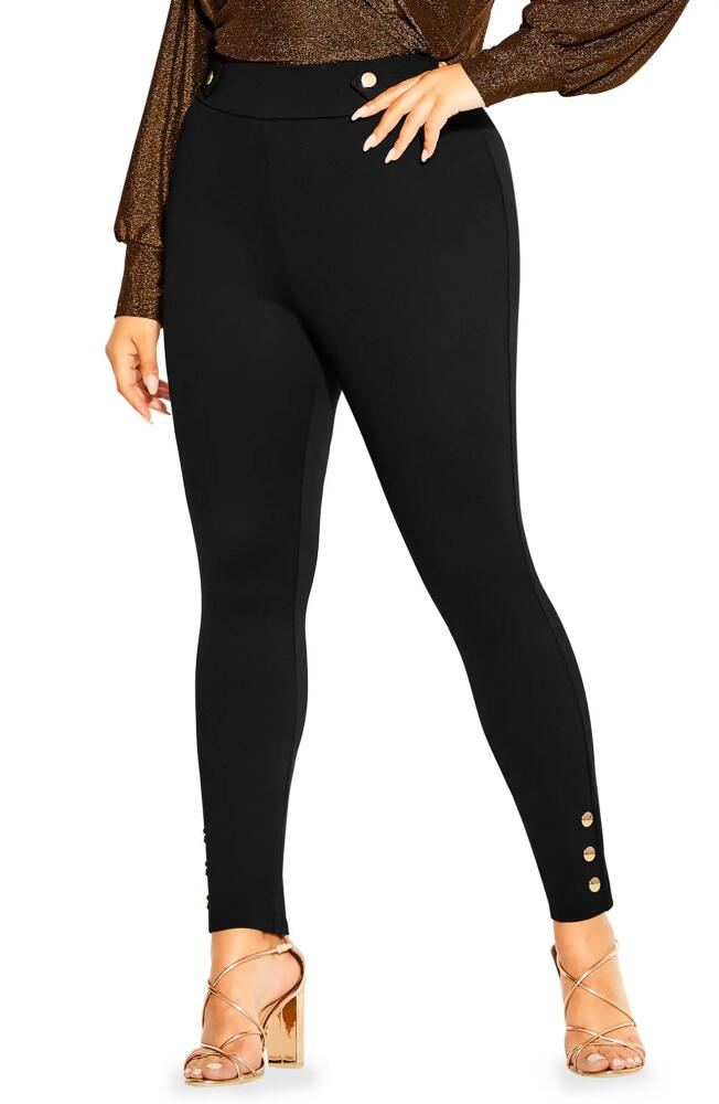 City Chic Party Fever High Waist Skinny Pants in Black Cover