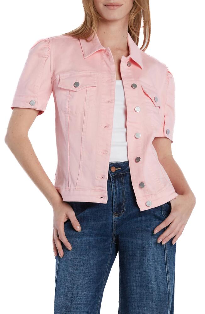 Wash Lab Denim Puff Sleeve Denim Jacket in Crystal Rose Cover