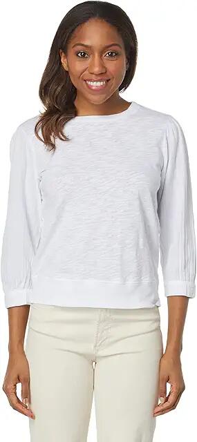 Mod-o-doc Slub Jersey 3/4 Sleeve Mix Media Sweatshirt (White) Women's Clothing Cover