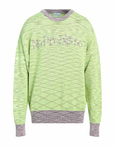 Aries Man Sweater Acid green Recycled cotton, Recycled polyester Cover