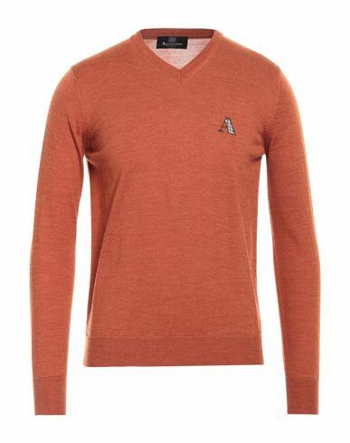 Aquascutum Man Sweater Orange Virgin Wool, Acrylic Cover