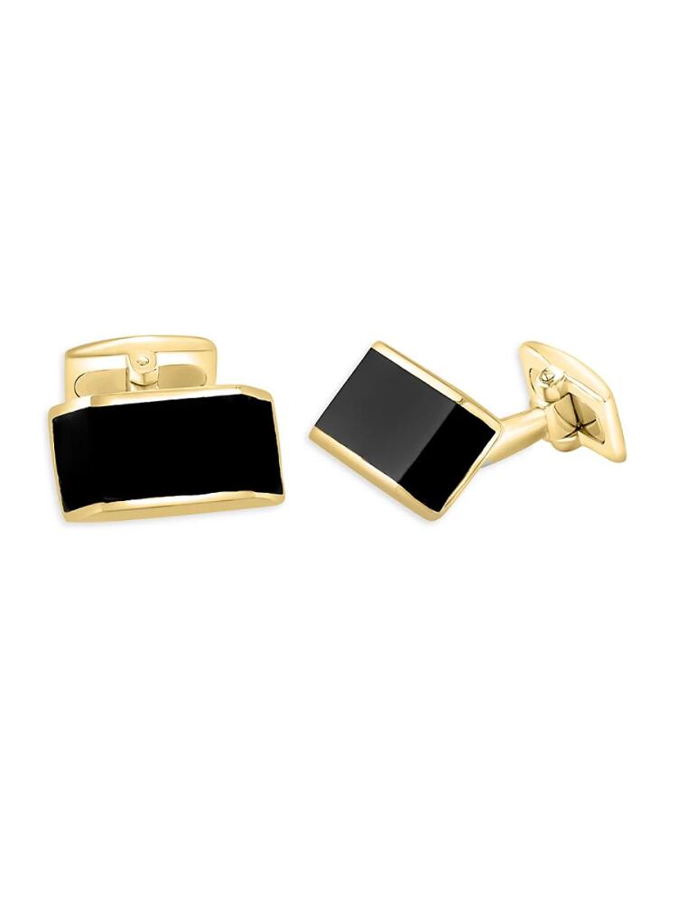 Effy 14K Goldplated Sterling Silver & Onyx Cufflinks Cover